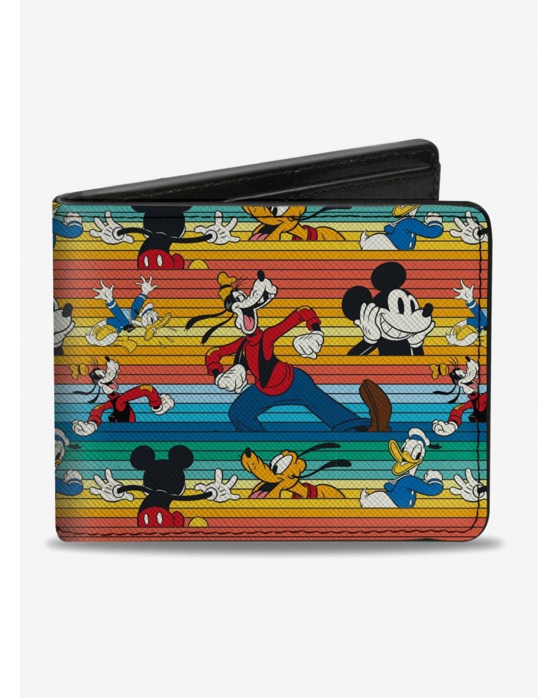 Disney Mickey Mouse And Friends Stripe Bifold Wallet $9.82 Wallets