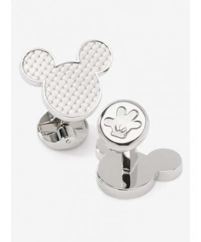 Disney Mickey Mouse Silhouette Basket Weave Cufflinks $34.61 Cufflinks