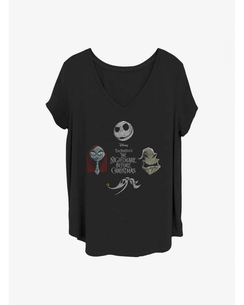 Disney The Nightmare Before Christmas Heads Up Girls T-Shirt Plus Size $12.72 T-Shirts