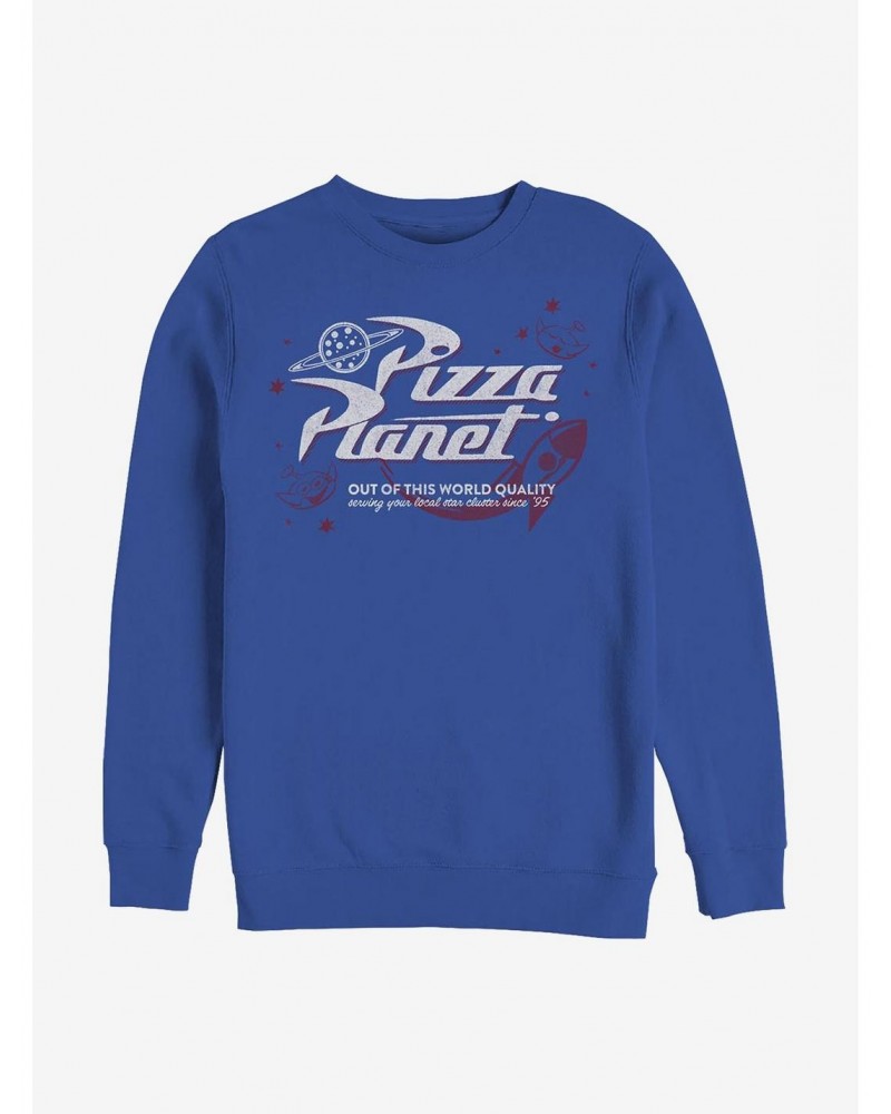 Disney Pixar Toy Story Retro Pizza Planet Crew Sweatshirt $12.55 Sweatshirts