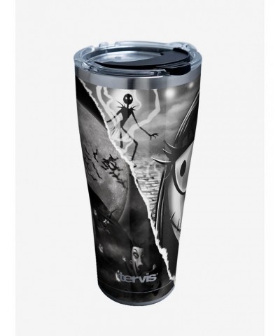 The Nightmare Before Christmas Torn Collage 30oz Stainless Steel Tumbler With Lid $15.72 Tumblers