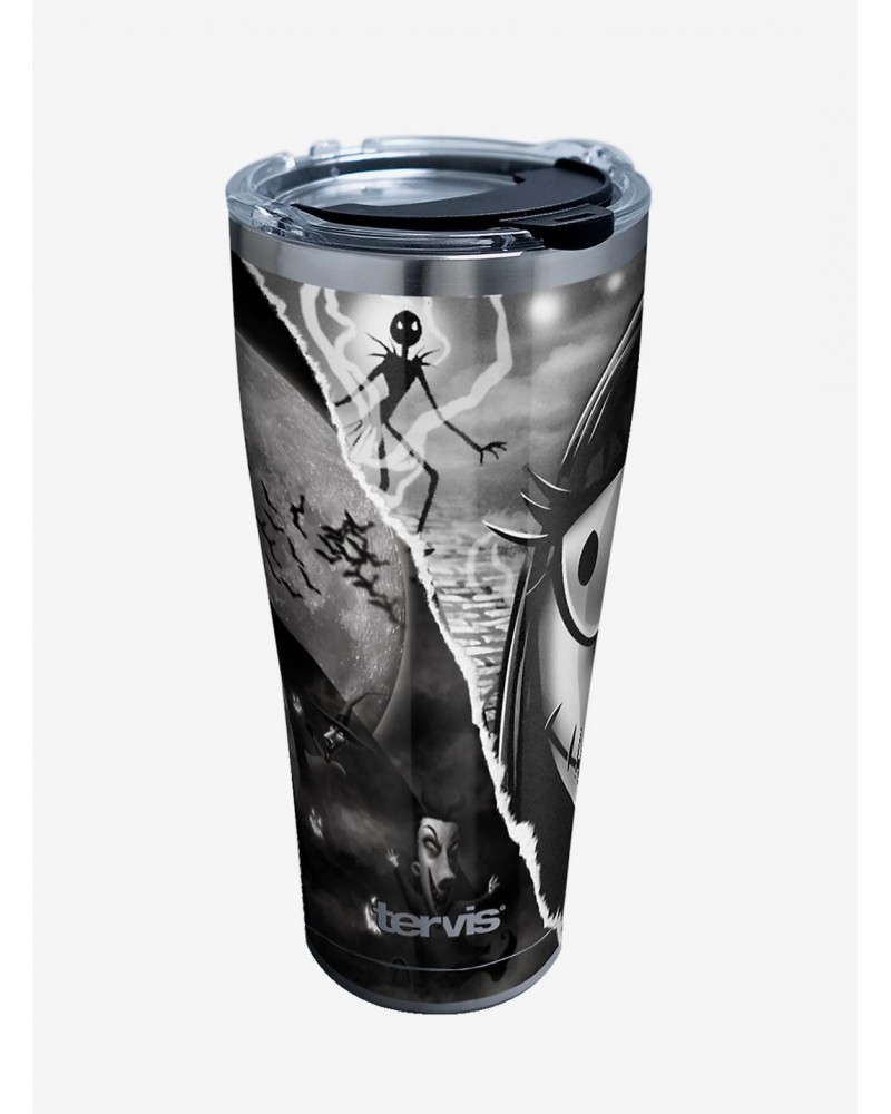 The Nightmare Before Christmas Torn Collage 30oz Stainless Steel Tumbler With Lid $15.72 Tumblers
