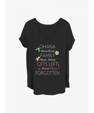 Disney Lilo & Stitch Ohana Family Quoted Girls T-Shirt Plus Size $12.43 T-Shirts