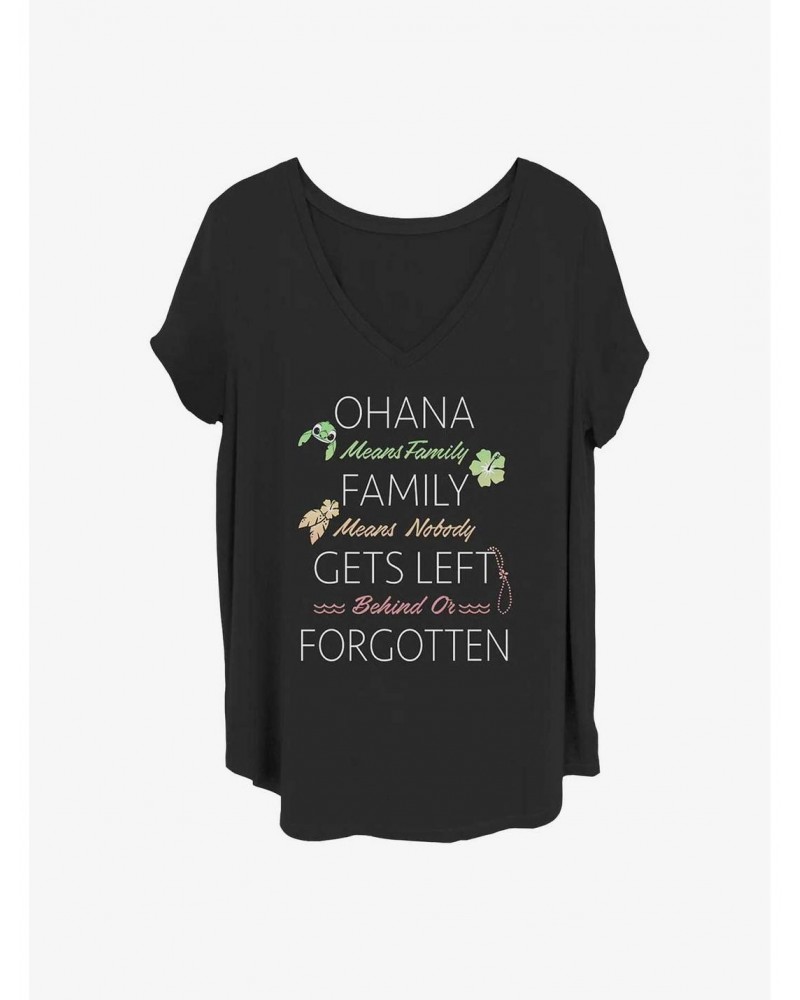 Disney Lilo & Stitch Ohana Family Quoted Girls T-Shirt Plus Size $12.43 T-Shirts