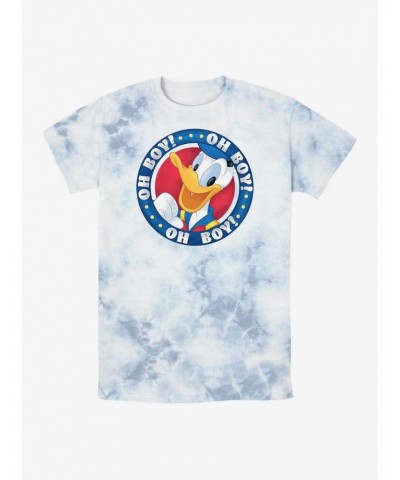 Disney Donald Duck Oh Boy Badge Tie-Dye T-Shirt $10.62 T-Shirts