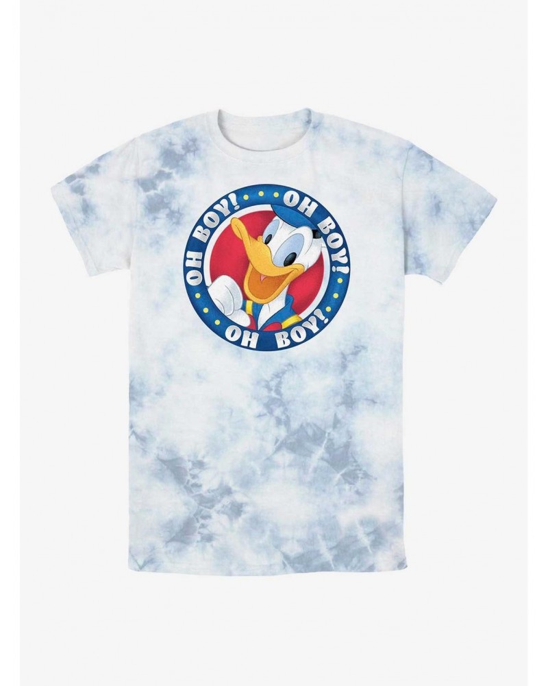 Disney Donald Duck Oh Boy Badge Tie-Dye T-Shirt $10.62 T-Shirts