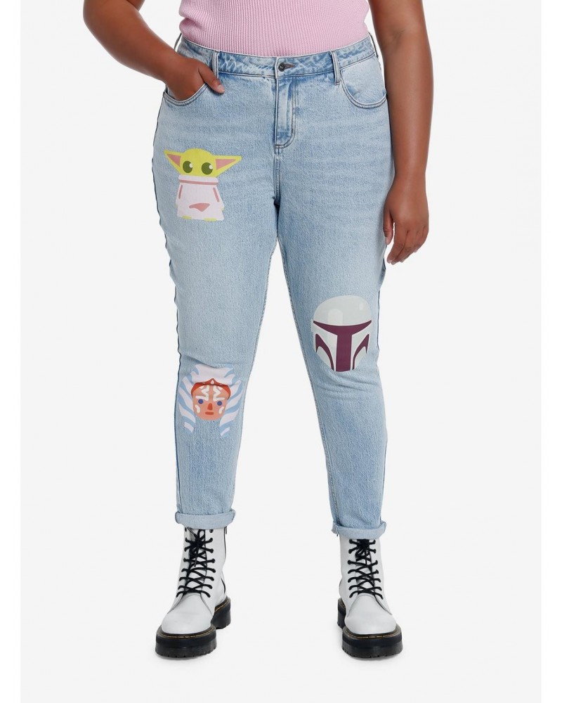 Her Universe Star Wars The Mandalorian Faces Mom Jeans Plus Size $29.95 Jeans