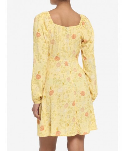 Disney Beauty And The Beast Floral Long-Sleeve Dress $21.56 Dresses