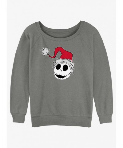 Disney The Nightmare Before Christmas Santa Hat Jack Girls Slouchy Sweatshirt $14.02 Sweatshirts