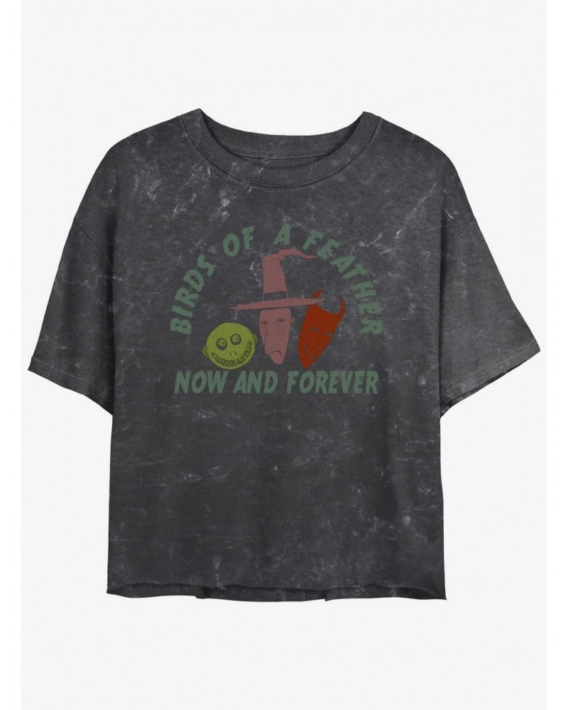 Disney The Nightmare Before Christmas Now and Forever Lock, Shock, & Barrel Mineral Wash Girls Crop T-Shirt $12.14 T-Shirts