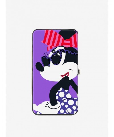 Disney Minnie Mouse Over Shoulder Pose Dots Hinged Wallet $9.82 Wallets