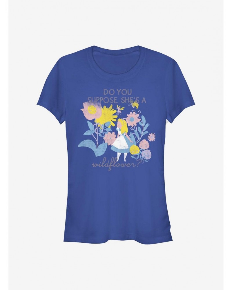 Disney Alice In Wonderland Wildflower Girls T-Shirt $8.96 T-Shirts