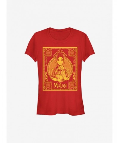 Disney Mulan Live Action Golden Outline Poster Girls T-Shirt $7.47 T-Shirts