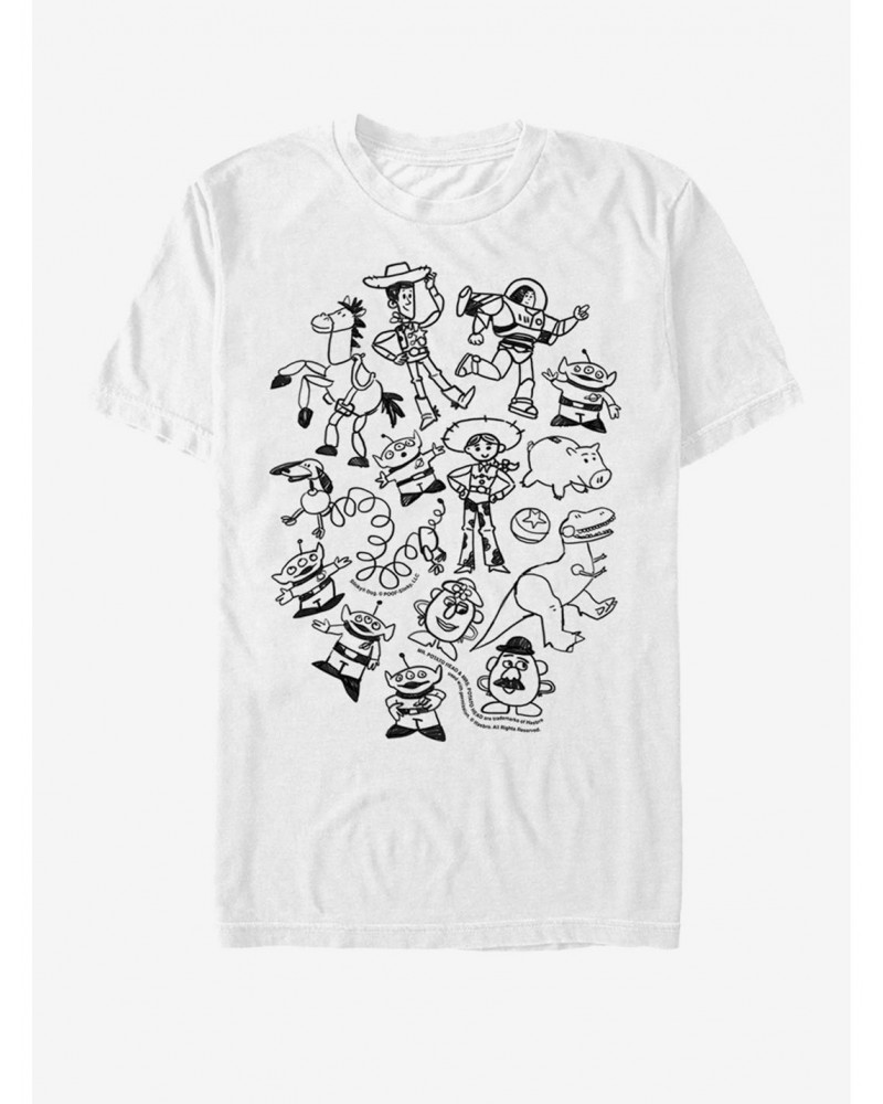 Disney Pixar Toy Story Group Doodle T-Shirt $9.96 T-Shirts