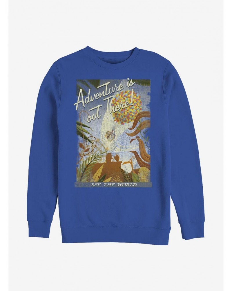 Disney Pixar Up Travel Poster Crew Sweatshirt $16.24 Sweatshirts
