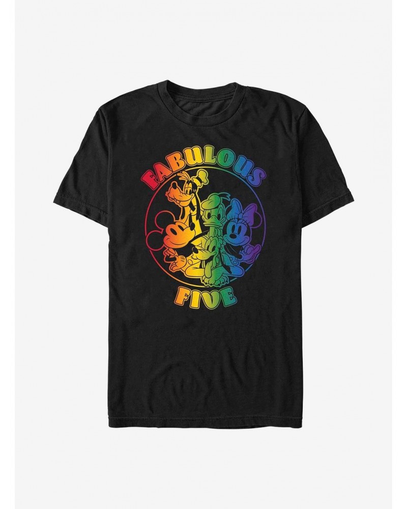 Disney Mickey Mouse Fabulous Five Rainbow T-Shirt $9.32 T-Shirts