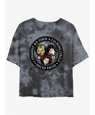 Disney Hocus Pocus Sanderson Sisters Calming Circle Tie-Dye Girls Crop T-Shirt $9.83 T-Shirts