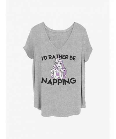 Disney Sleeping Beauty I'd Rather Be Napping Girls T-Shirt Plus Size $12.43 T-Shirts
