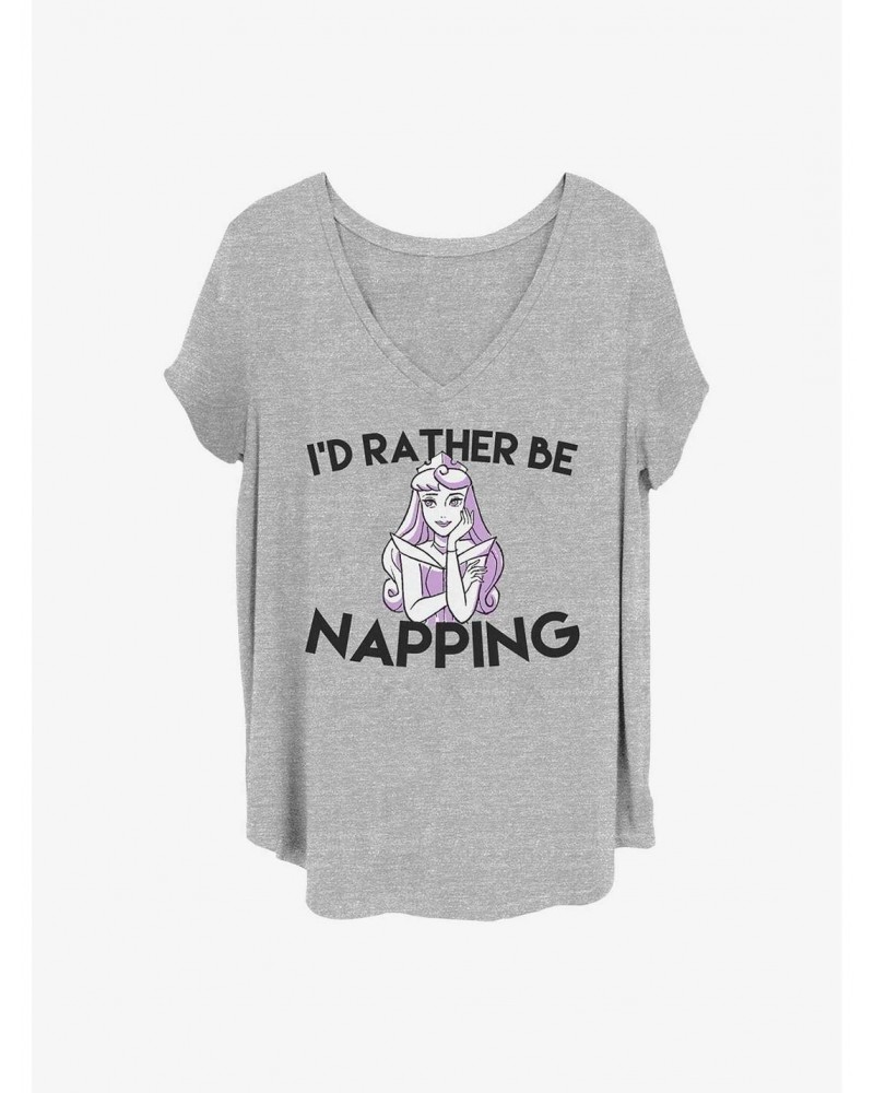 Disney Sleeping Beauty I'd Rather Be Napping Girls T-Shirt Plus Size $12.43 T-Shirts
