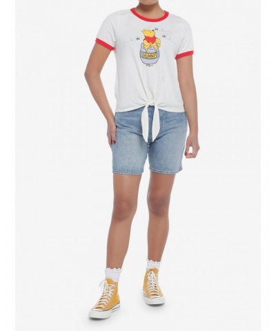 Disney Winnie The Pooh Tie-Front Girls Ringer T-Shirt $9.95 T-Shirts